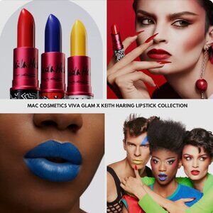 3 pieces Keith Haring MAC lipstick rare discontinued 3 colors